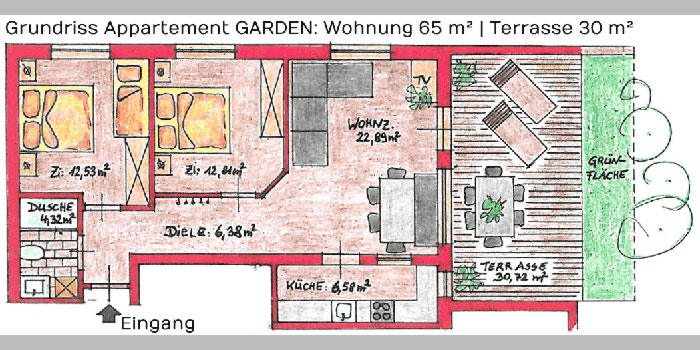 Appartement GARDEN in Pfelders